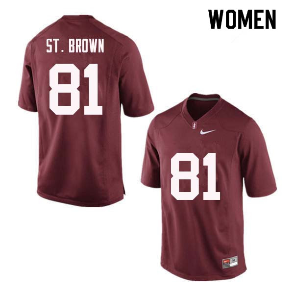 Women Stanford Cardinal #81 Osiris St. Brown College Football Jerseys Sale-Red - Click Image to Close